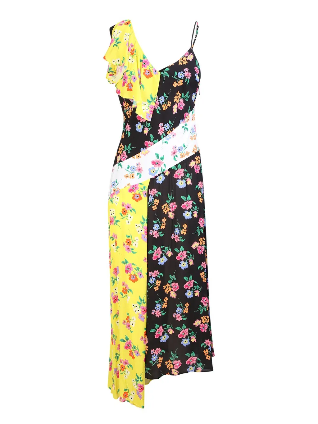 Allover Printed Asymmetric Hem Dress