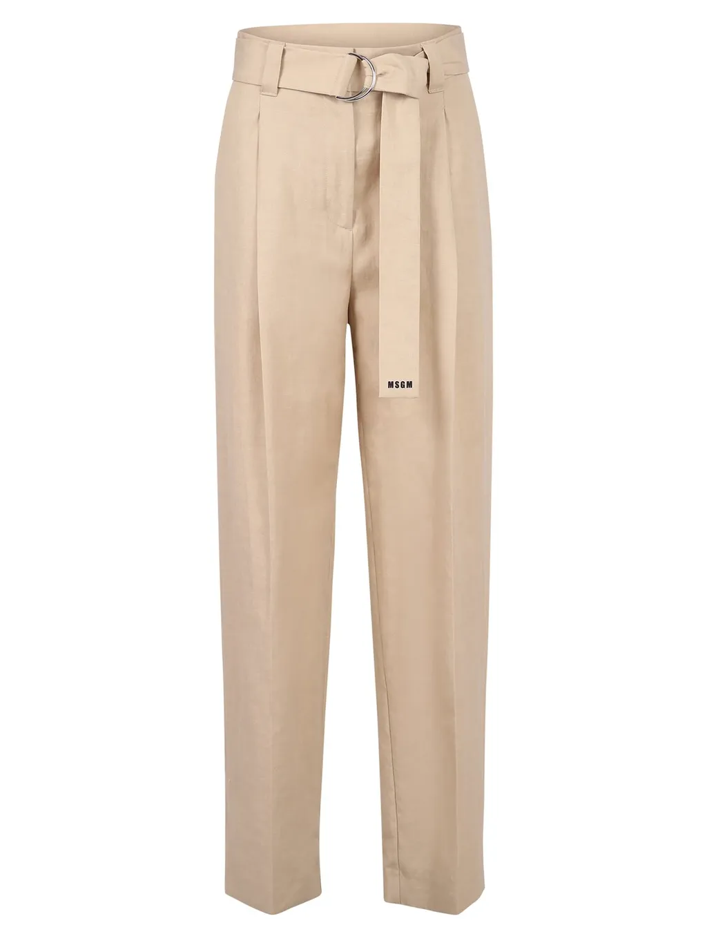 Logo Embroidered Belted Trousers