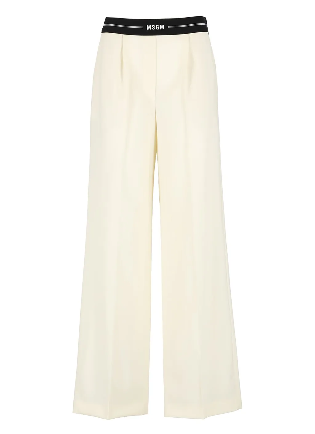 Logo Waistband Wide-Leg Pants