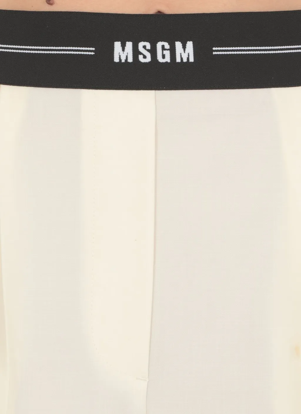 Logo Waistband Wide-Leg Pants