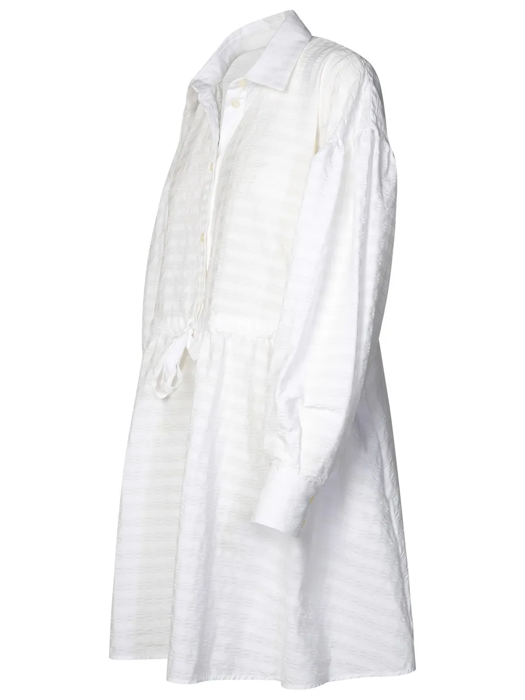 Seersucker Drawstring Waist Mini Dress