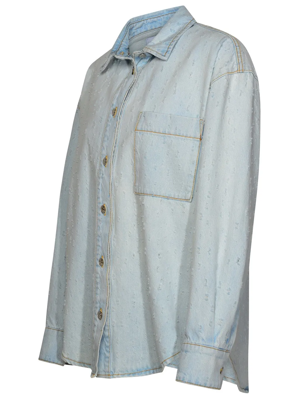 Buttoned Long-Sleeved Denim Shirt