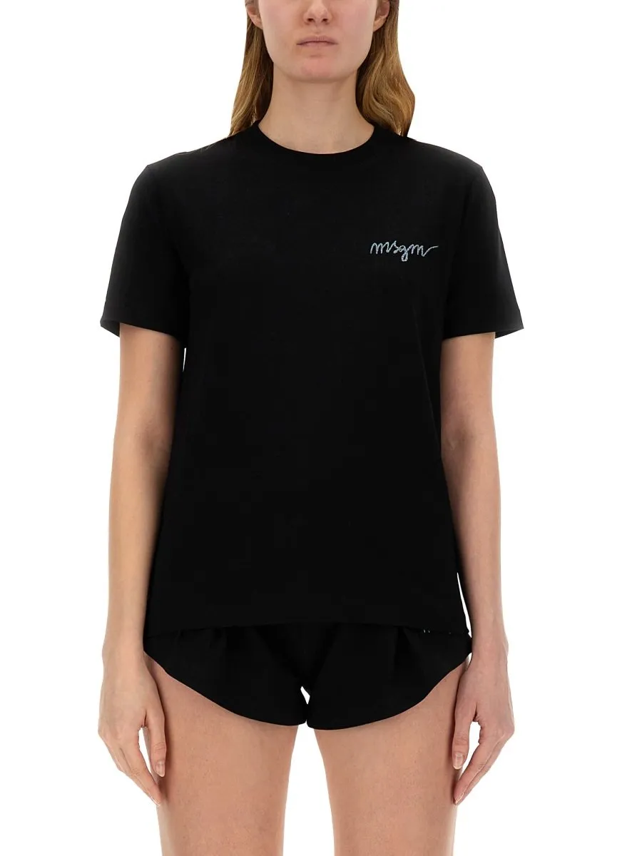 Logo Embroidered Crewneck T-Shirt