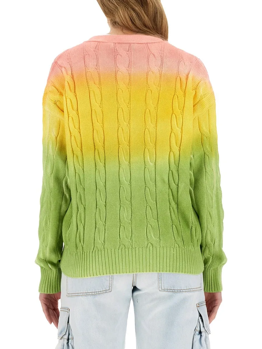 Tie-Dyed Knitted Cardigan