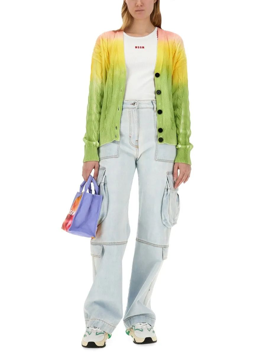 Tie-Dyed Knitted Cardigan