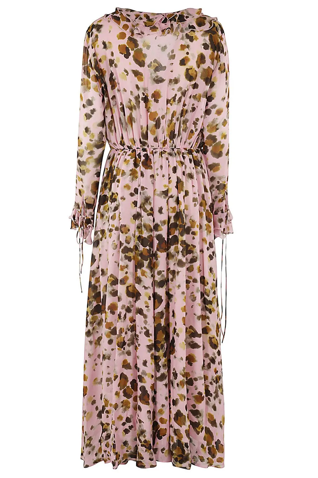 Abstract Printed V-Neck Midi Dress