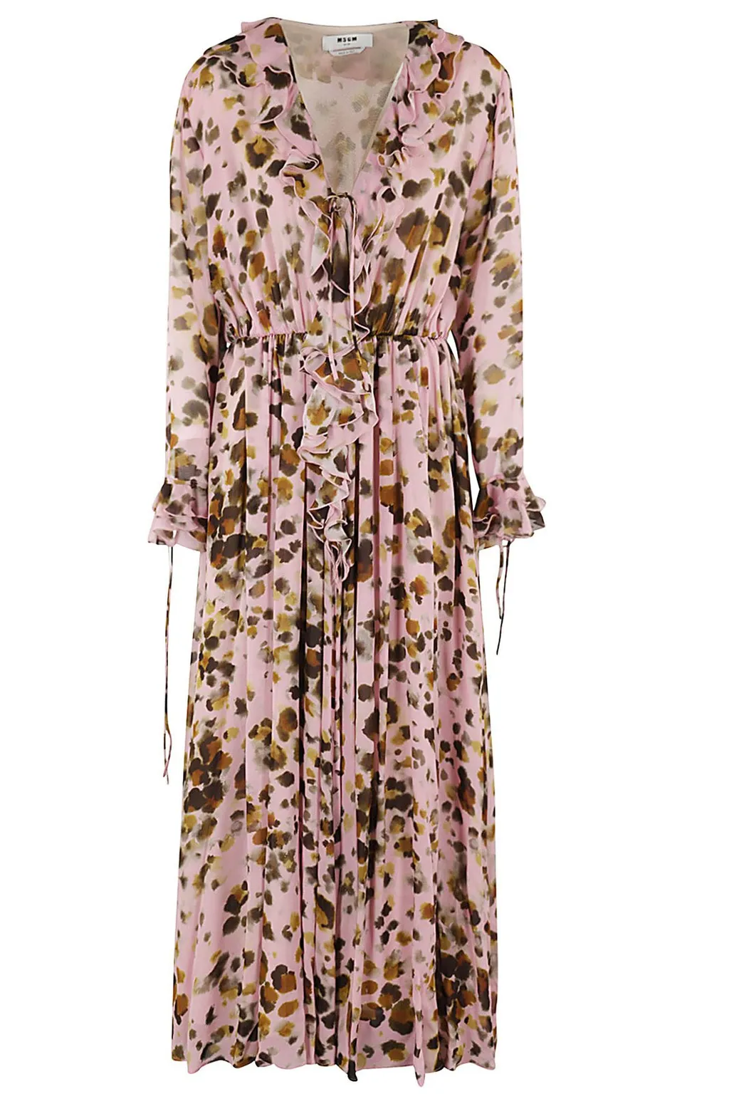 Abstract Printed V-Neck Midi Dress