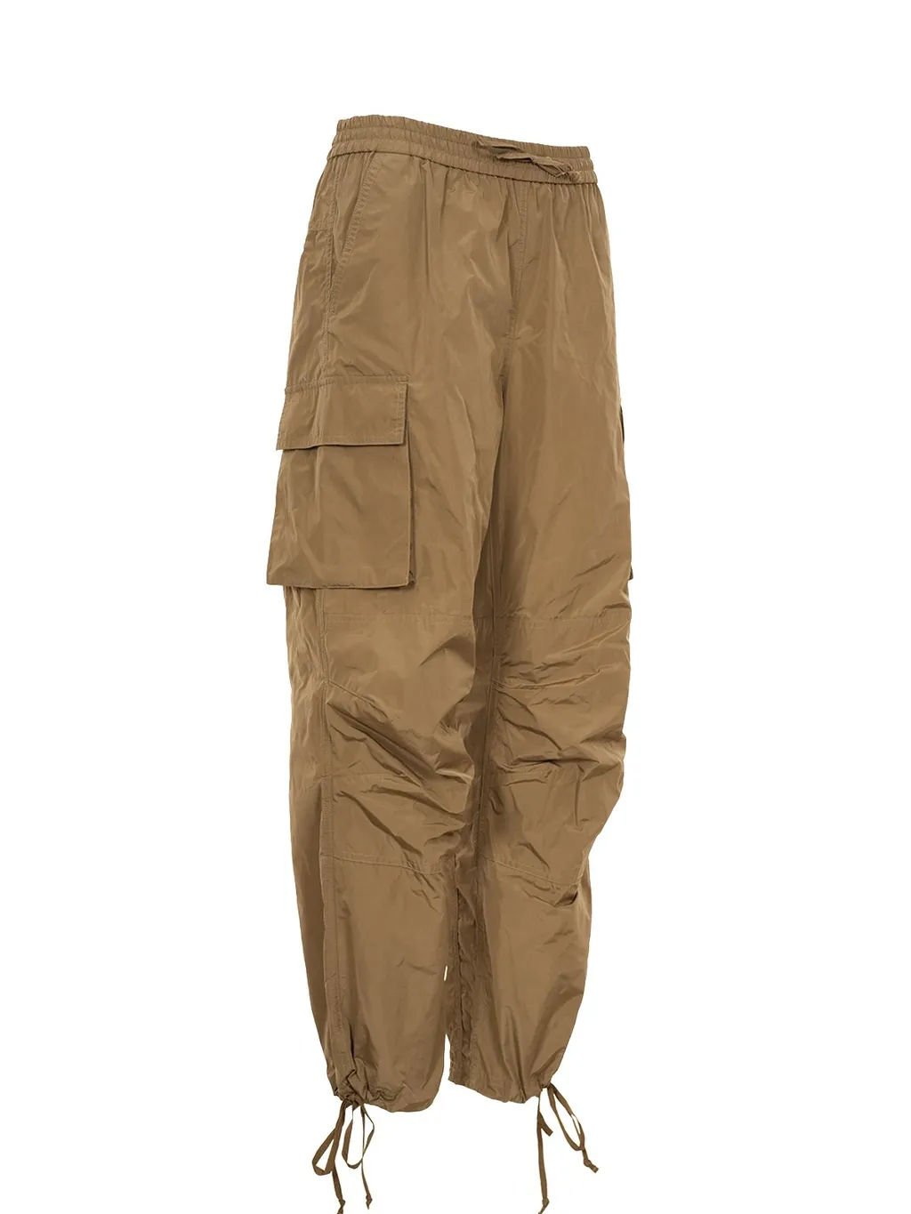 Wide-Leg Drawstring Cargo Trousers