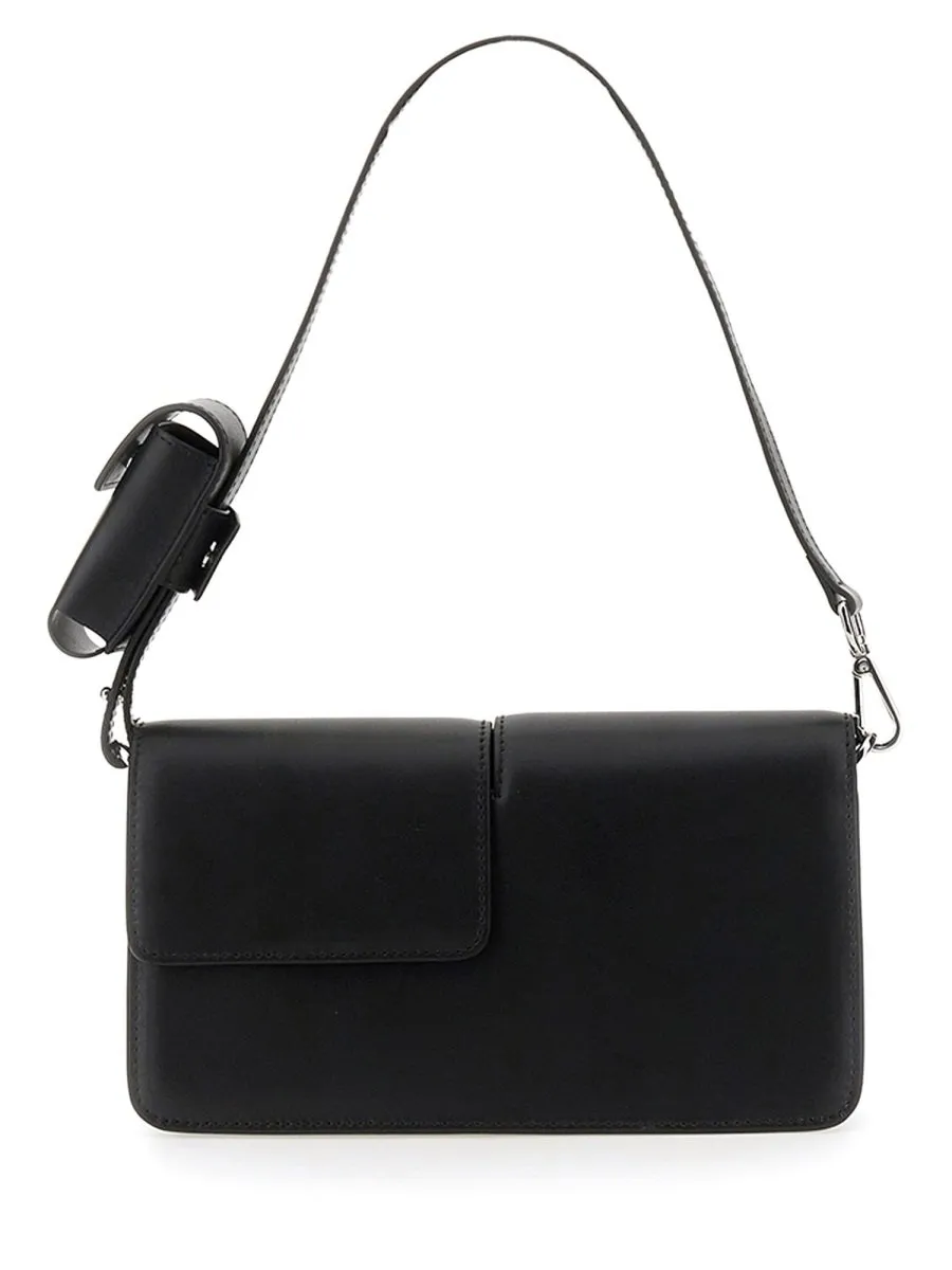 Logo Plaque Double Flap Shoulder Bag