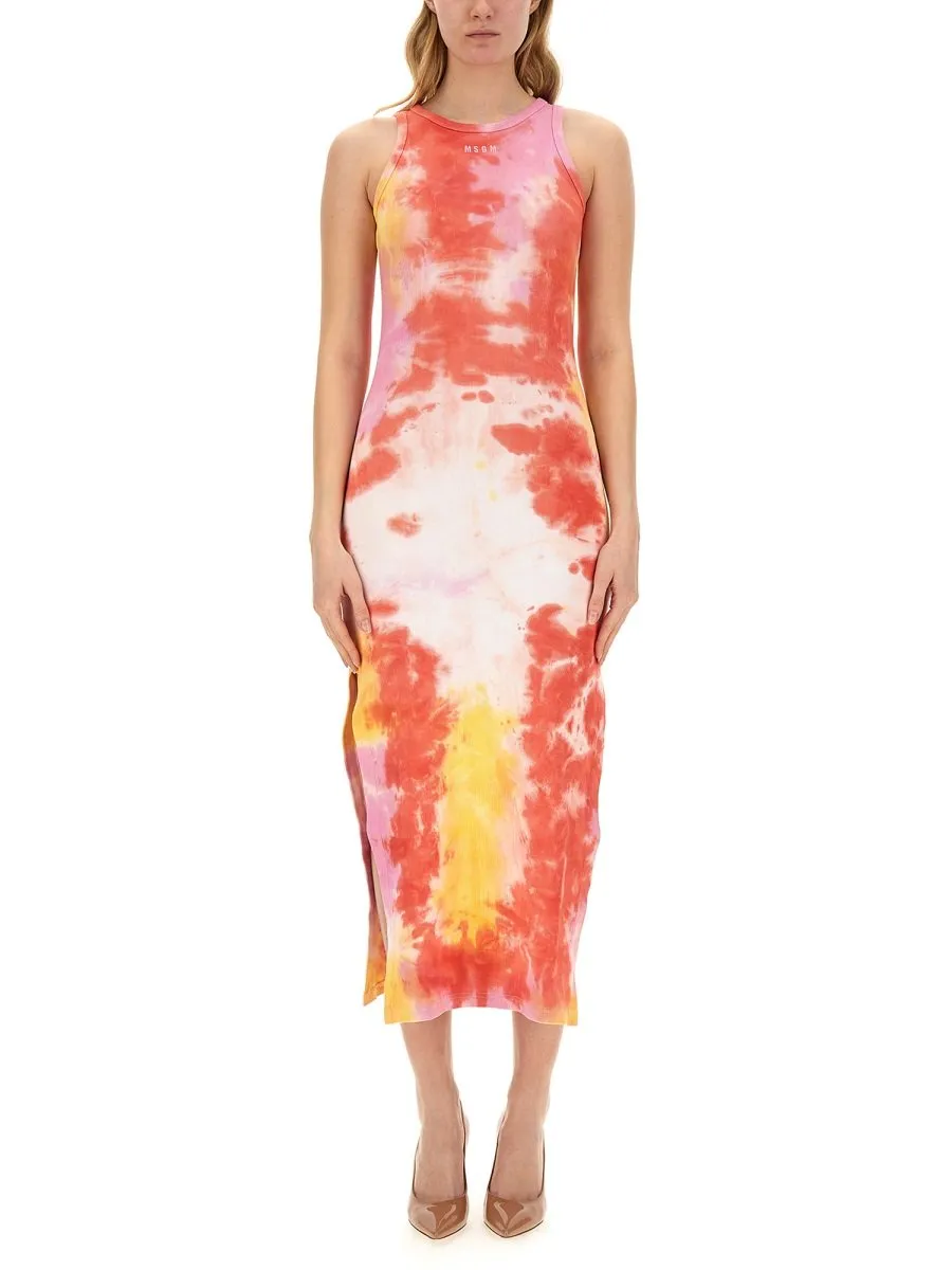 Tie-Dye Sleeveless Midi Dress