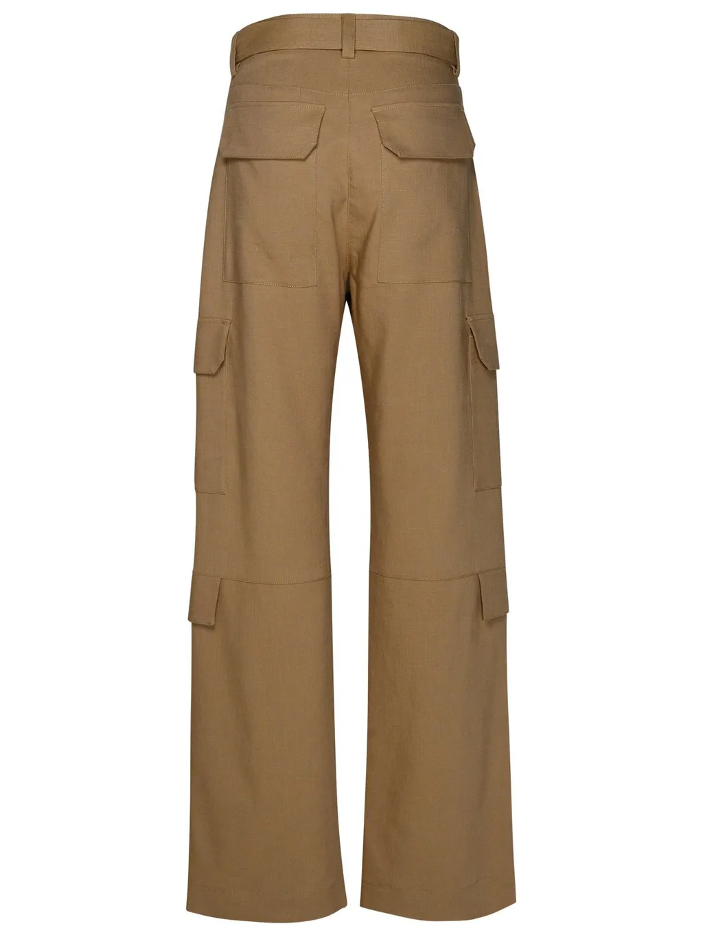 Belted High-Waist Palazzo Cargo Pants
