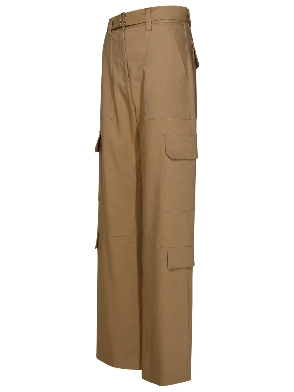 Belted High-Waist Palazzo Cargo Pants