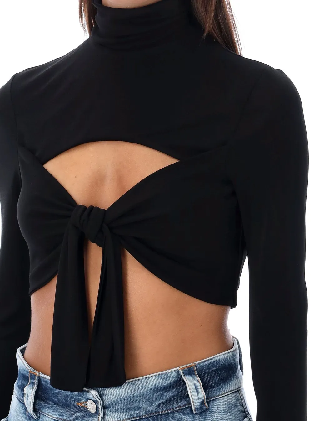 Cut Out Detailed Cropped Top