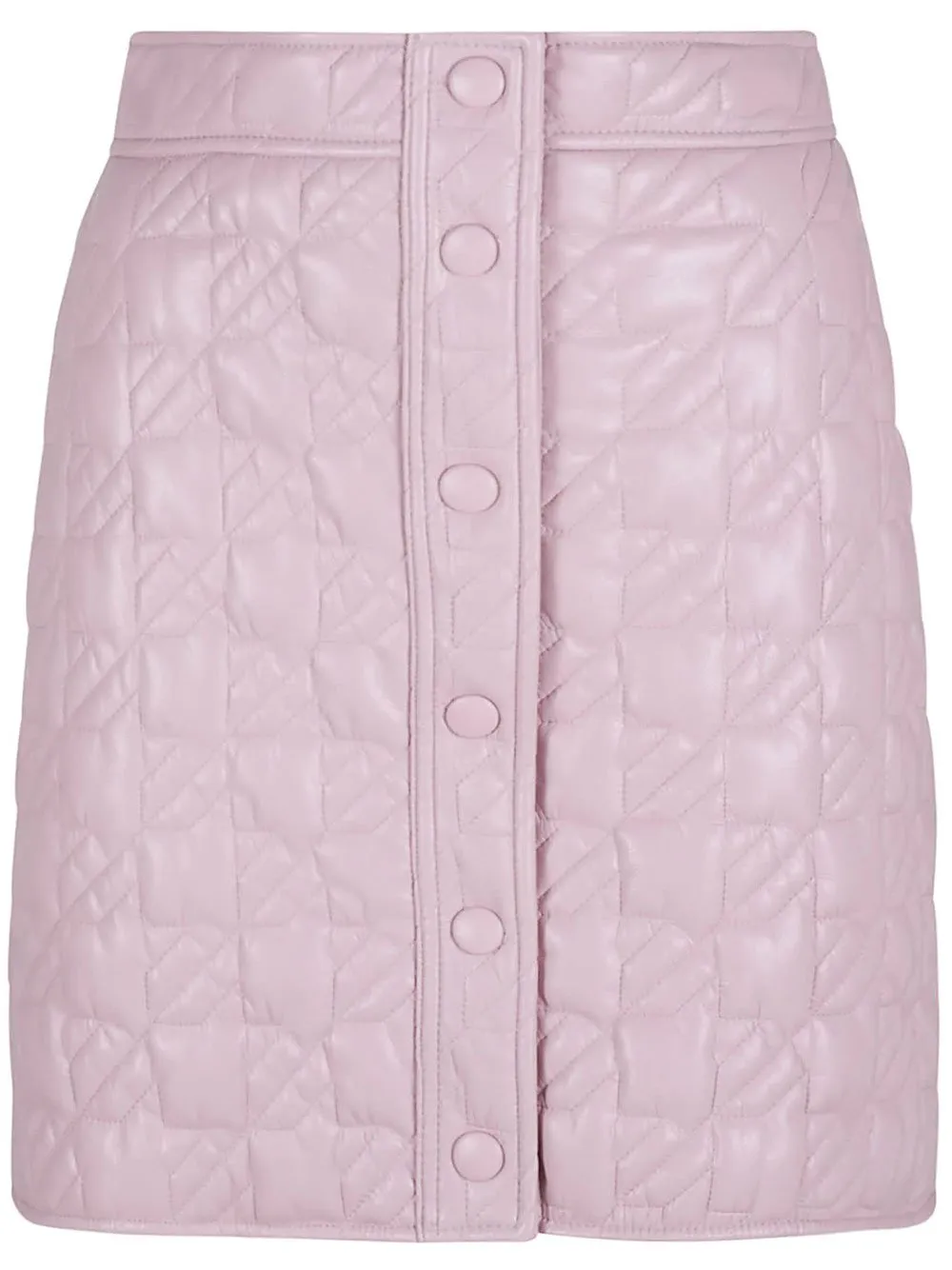 Quilted Buttoned Mini Skirt