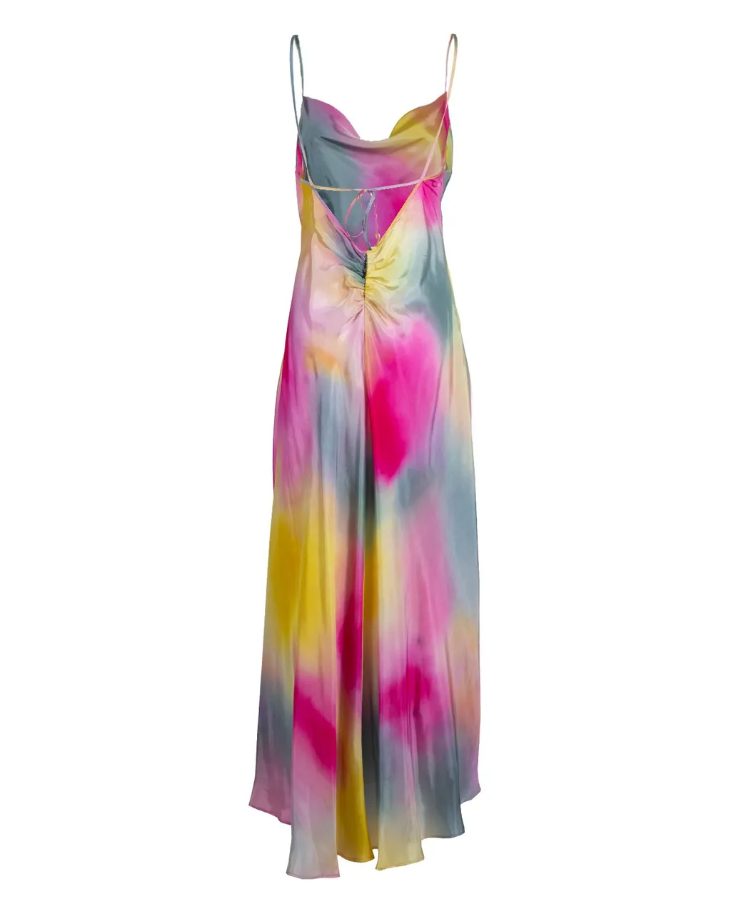 Watercolour Cowl Neck Maxi Dress