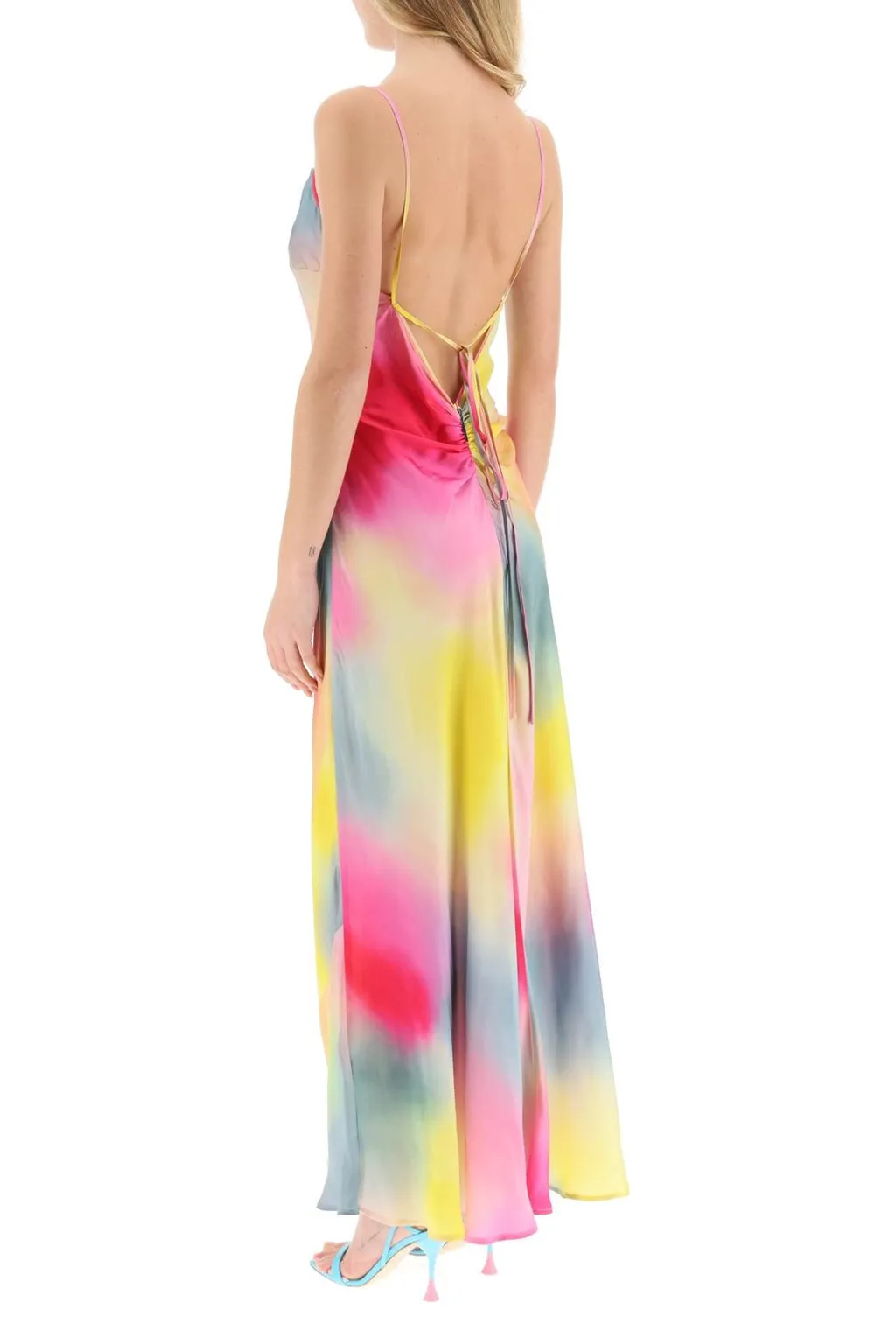 Watercolour Cowl Neck Maxi Dress