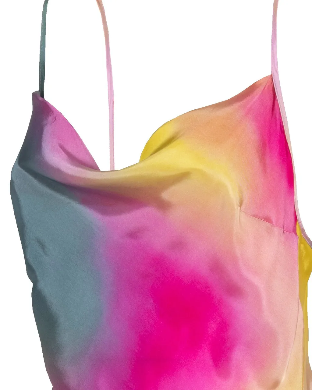 Watercolour Cowl Neck Maxi Dress