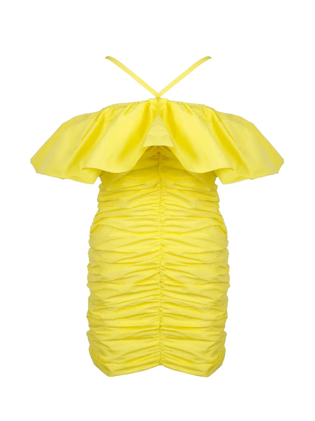 Ruffle Detailed Halter Neck Mini Dress
