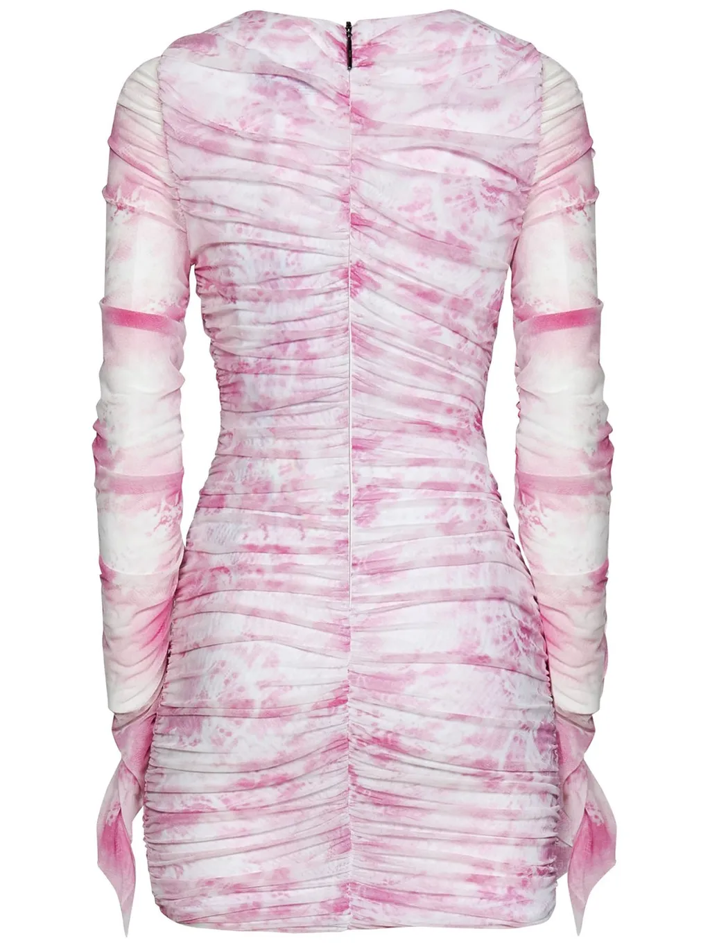 Long-Sleeved Gathered Mini Dress
