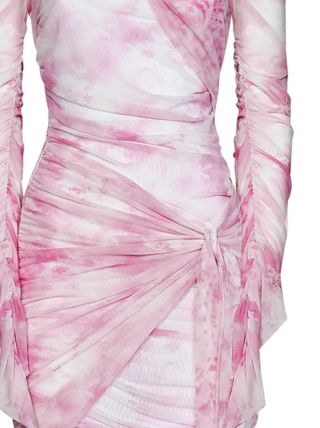 Long-Sleeved Gathered Mini Dress