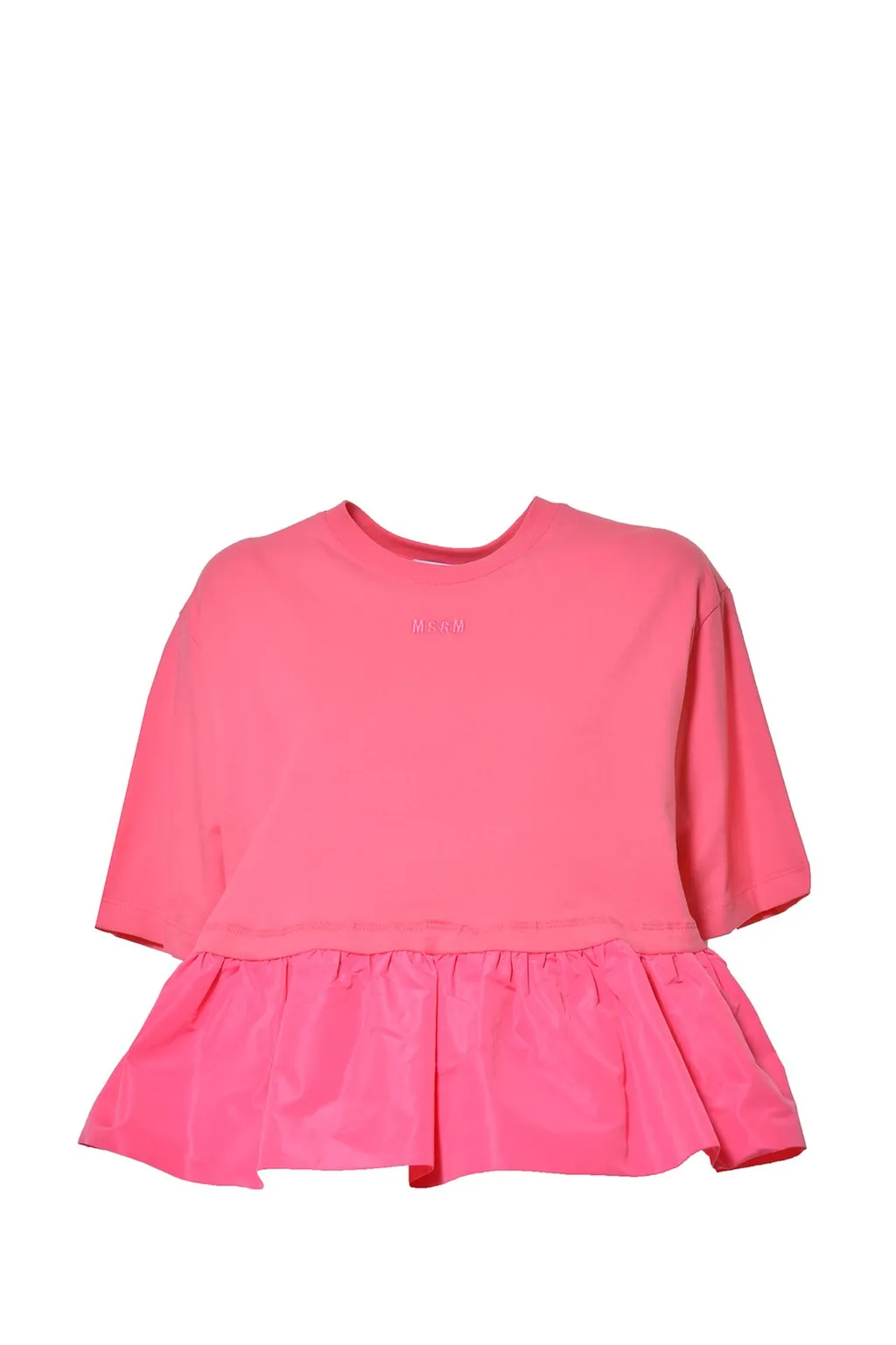 Logo Embroidered Ruffle Detailed Top