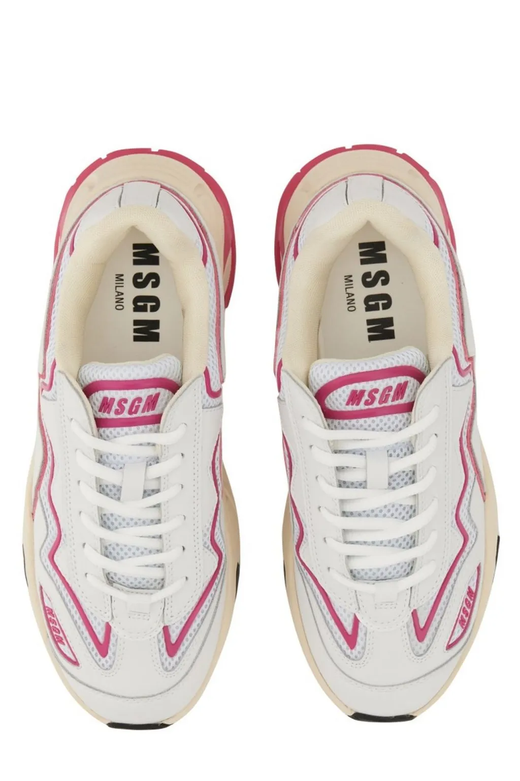 Panelled Lace-Up Sneakers