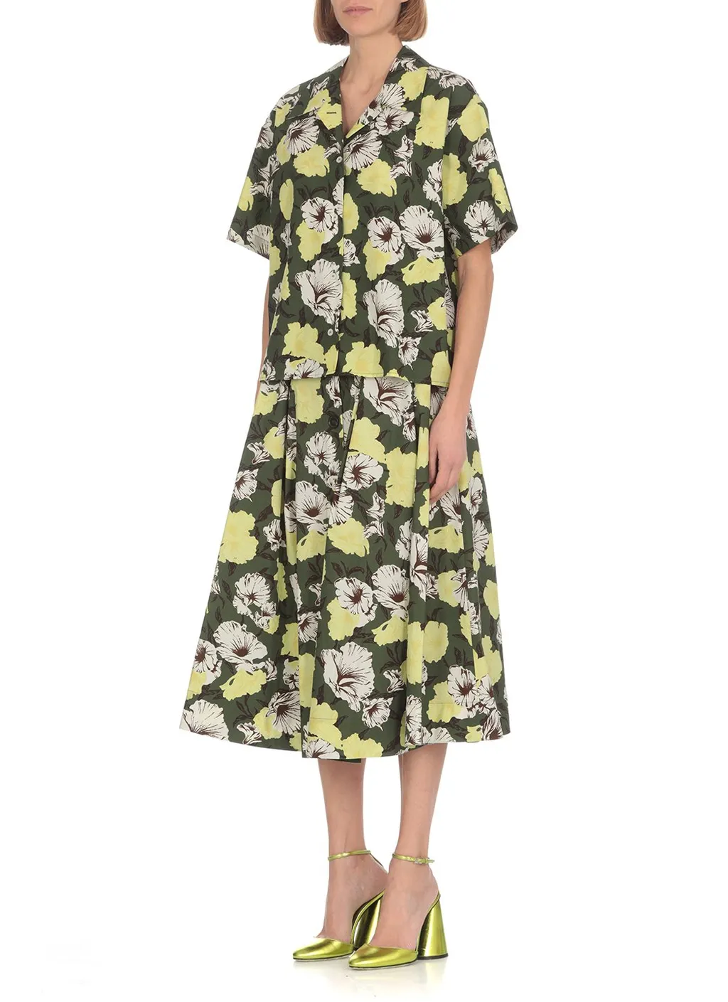 Floral Print Collared Button-Up Shirt