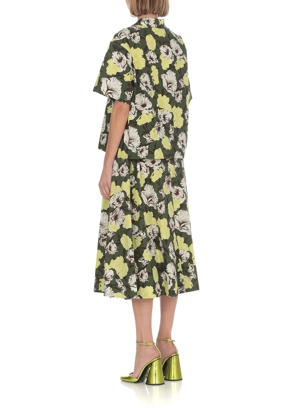 Floral Print Collared Button-Up Shirt