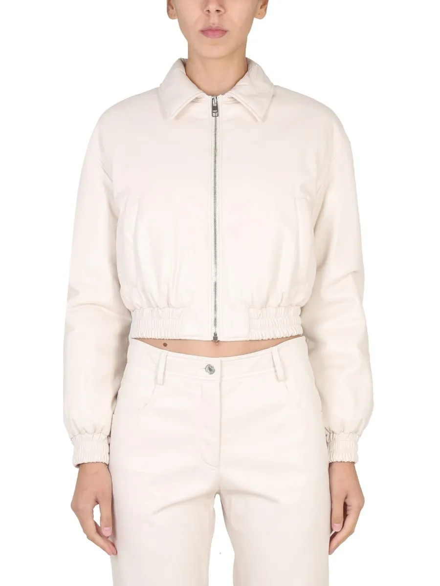 Cropped Zipped Bomber Jacket