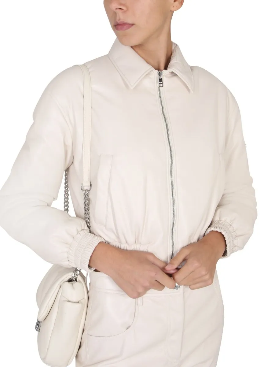 Cropped Zipped Bomber Jacket