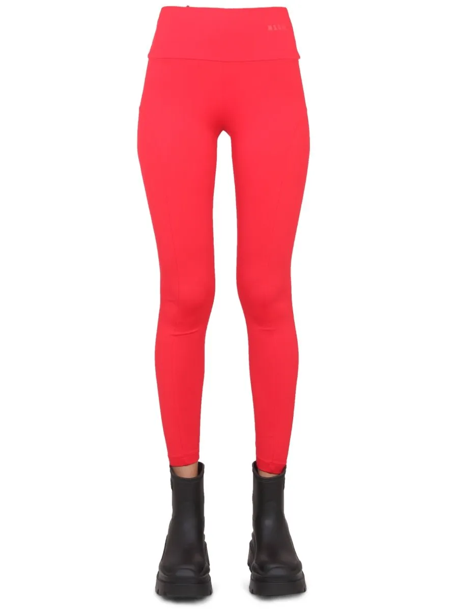 Logo Detailed High Waist Leggings