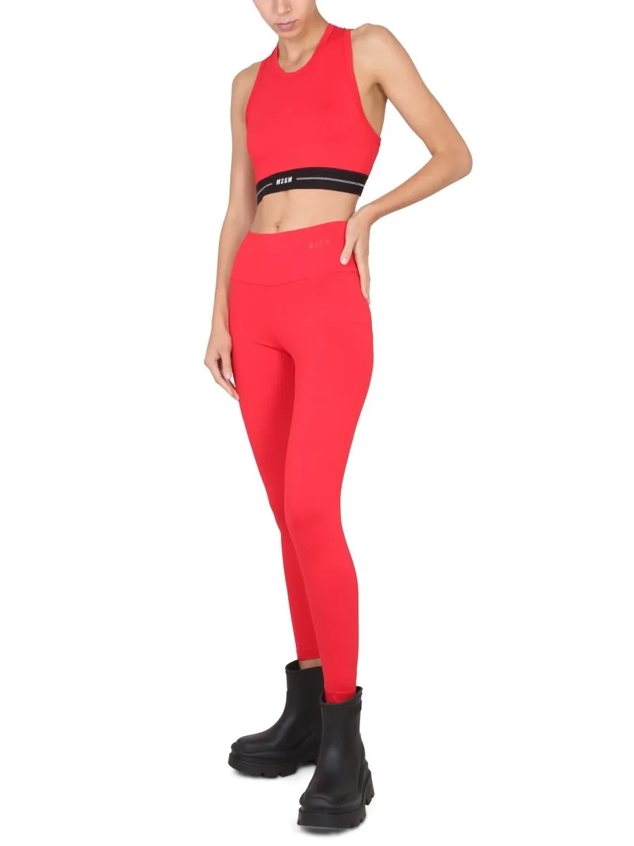 Logo Detailed High Waist Leggings