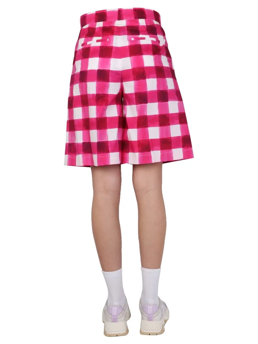 High Waisted Checked Shorts
