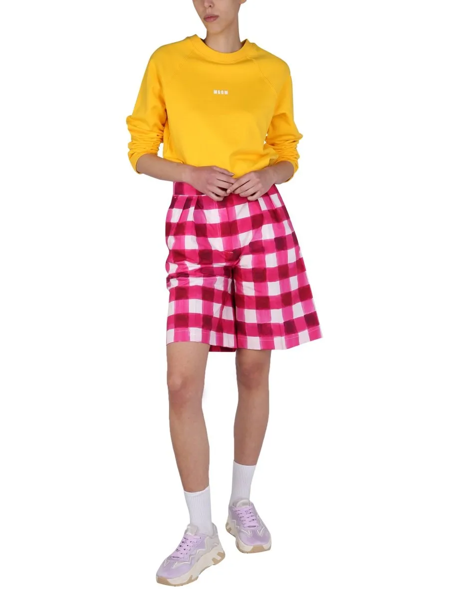 High Waisted Checked Shorts
