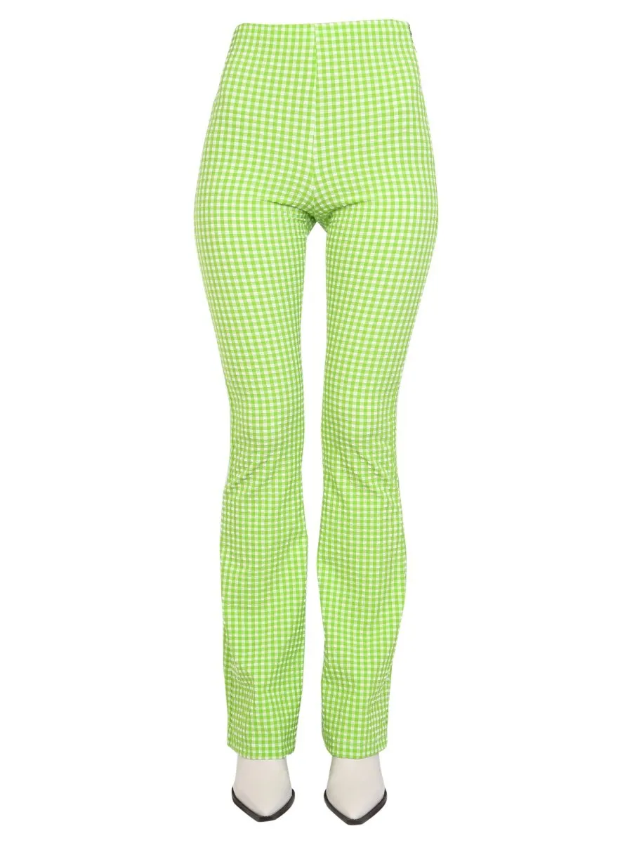 High Waisted Checked Flared Pants