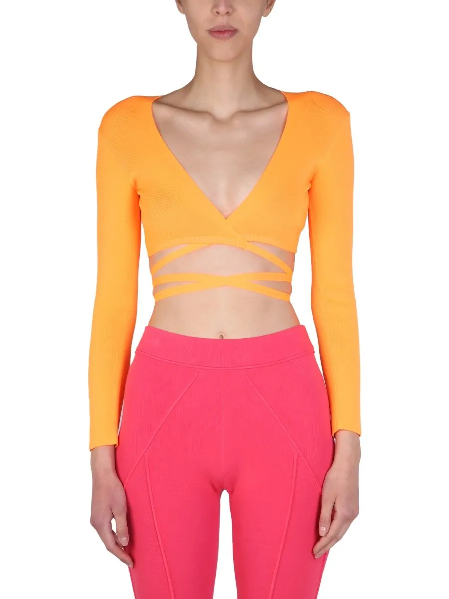 Cropped V-Neck Top