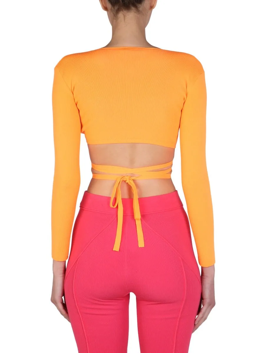 Cropped V-Neck Top
