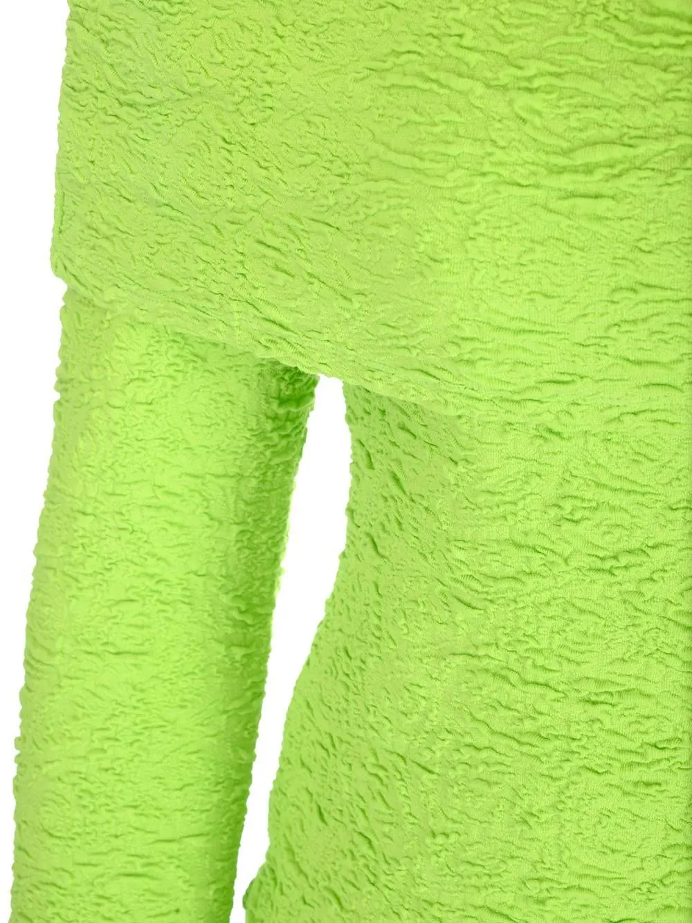 Embossed Off-Shoulder Long Sleeved Top