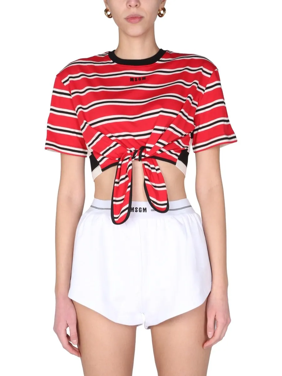 Tie-Waist Cropped T-Shirt