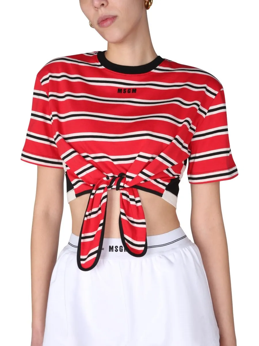 Tie-Waist Cropped T-Shirt