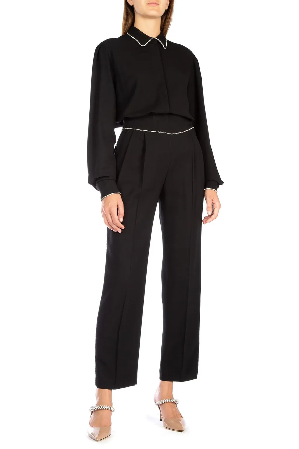 Embellished Trim Tailored Trousers