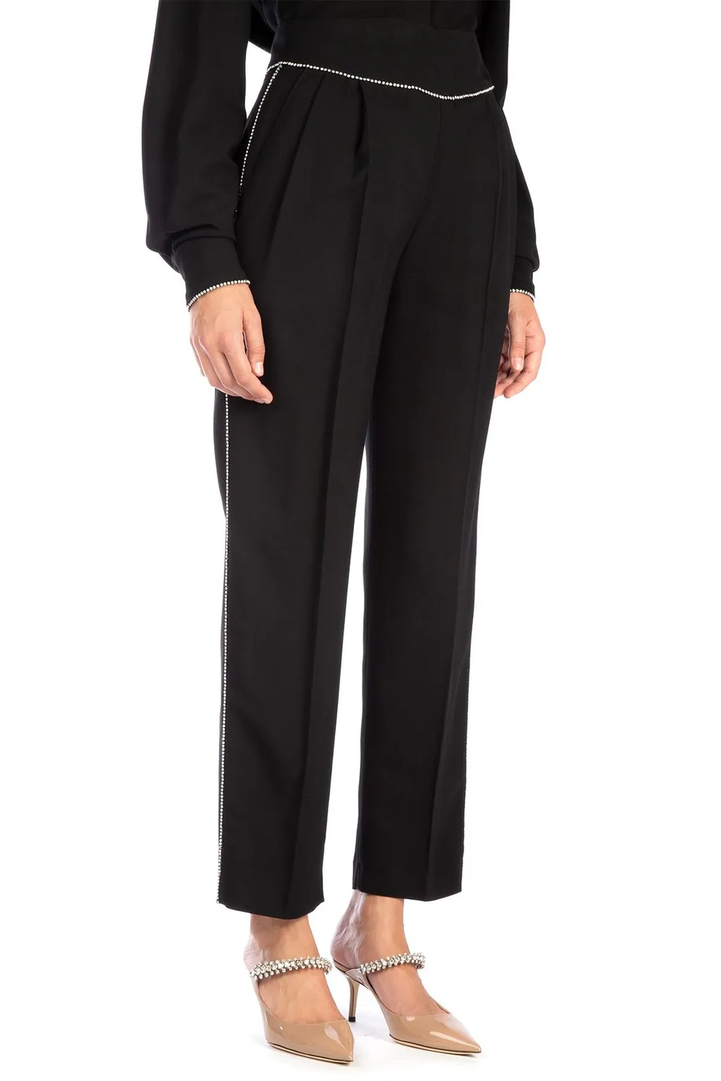 Embellished Trim Tailored Trousers