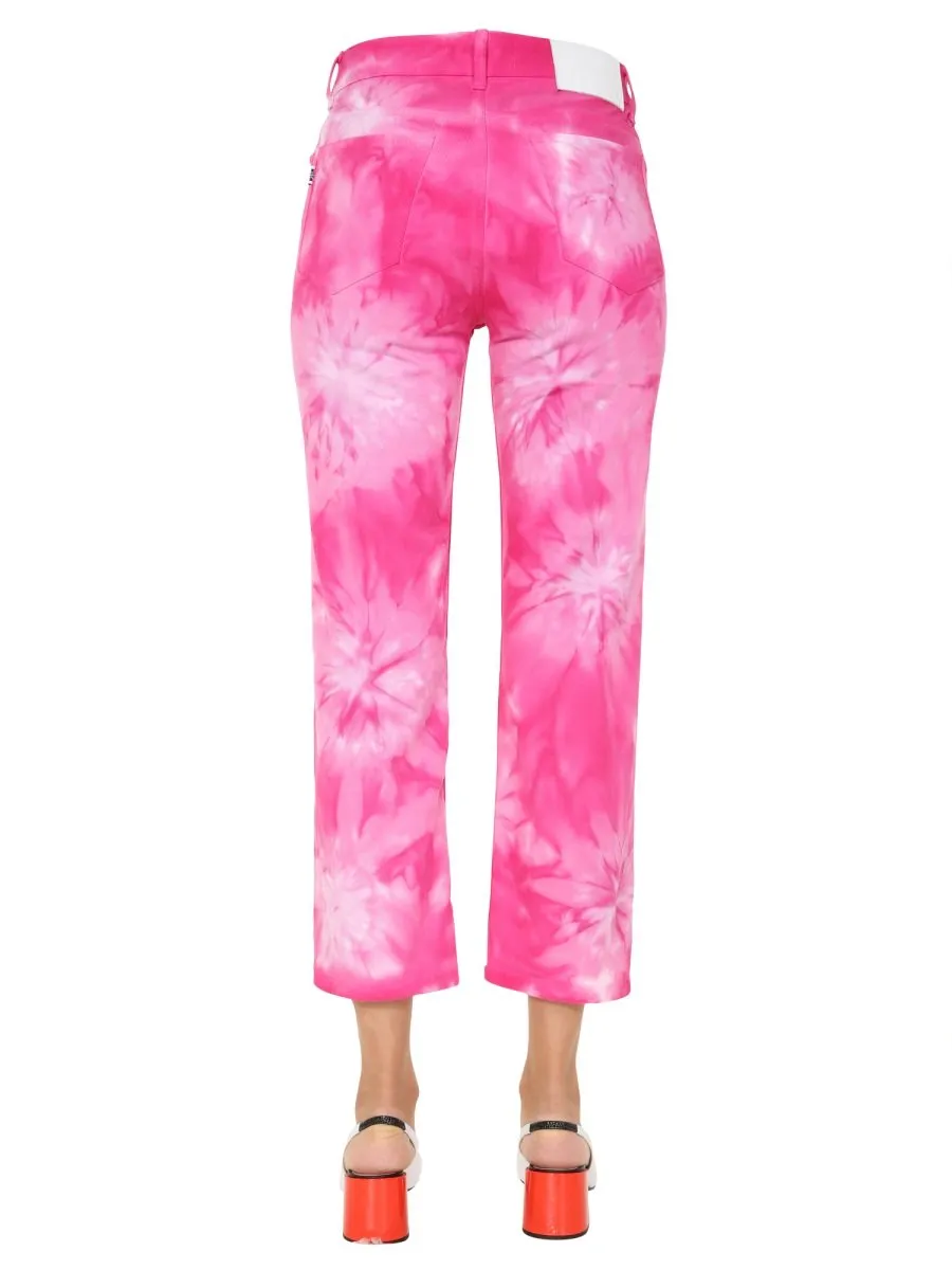 Tie-Dye Cropped Denim Jeans
