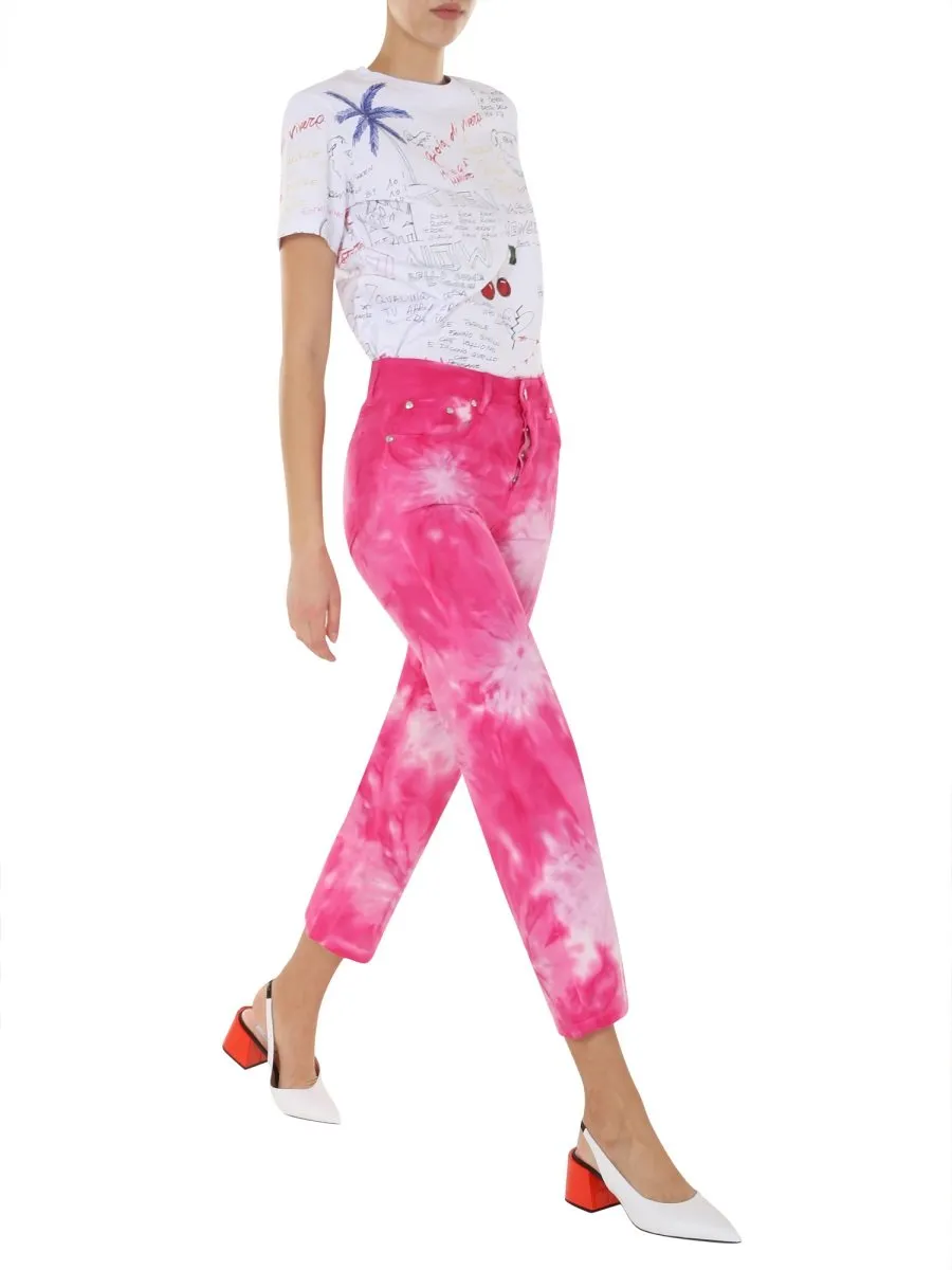 Tie-Dye Cropped Denim Jeans