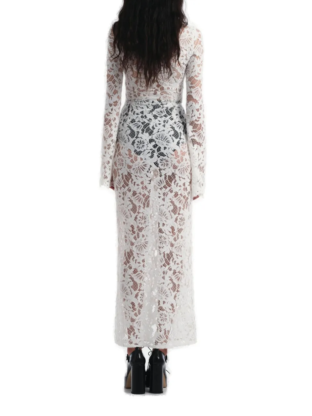 Sally Semi-Sheer Lace Midi Dress