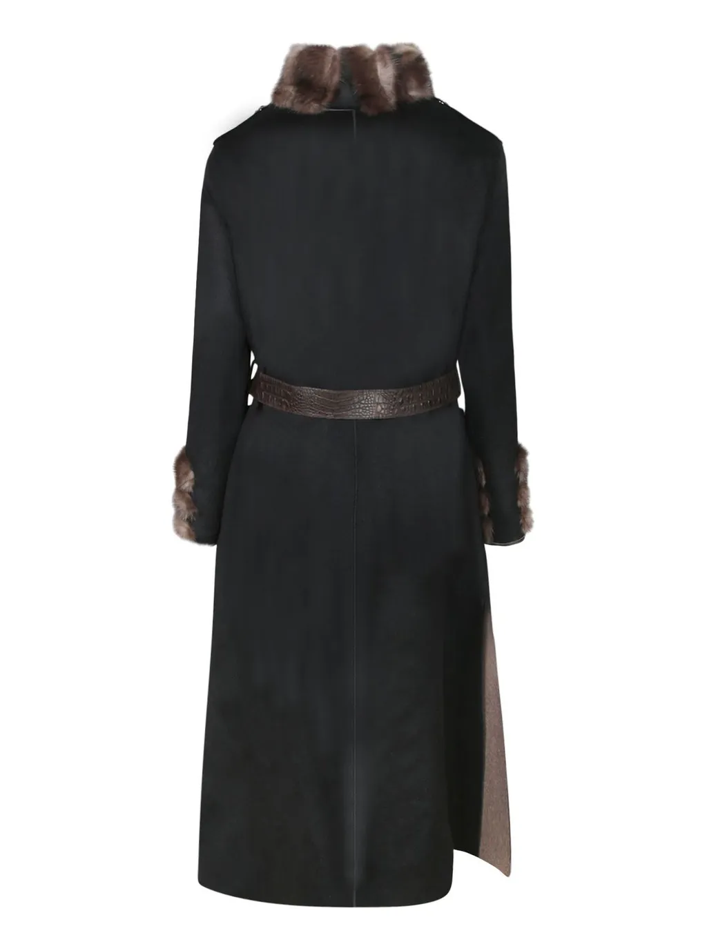 Sable Trim Double-Breasted Coat