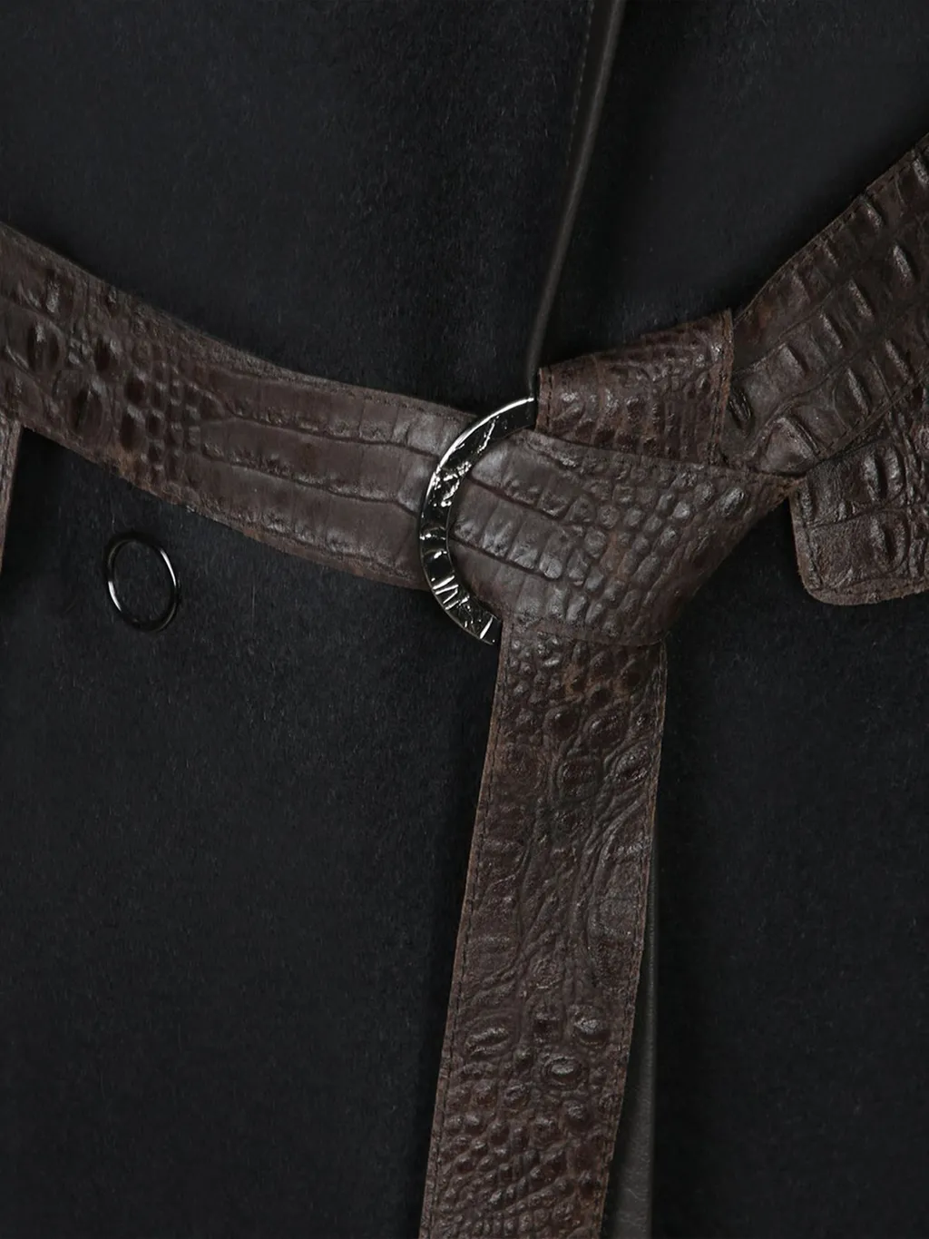 Sable Trim Double-Breasted Coat