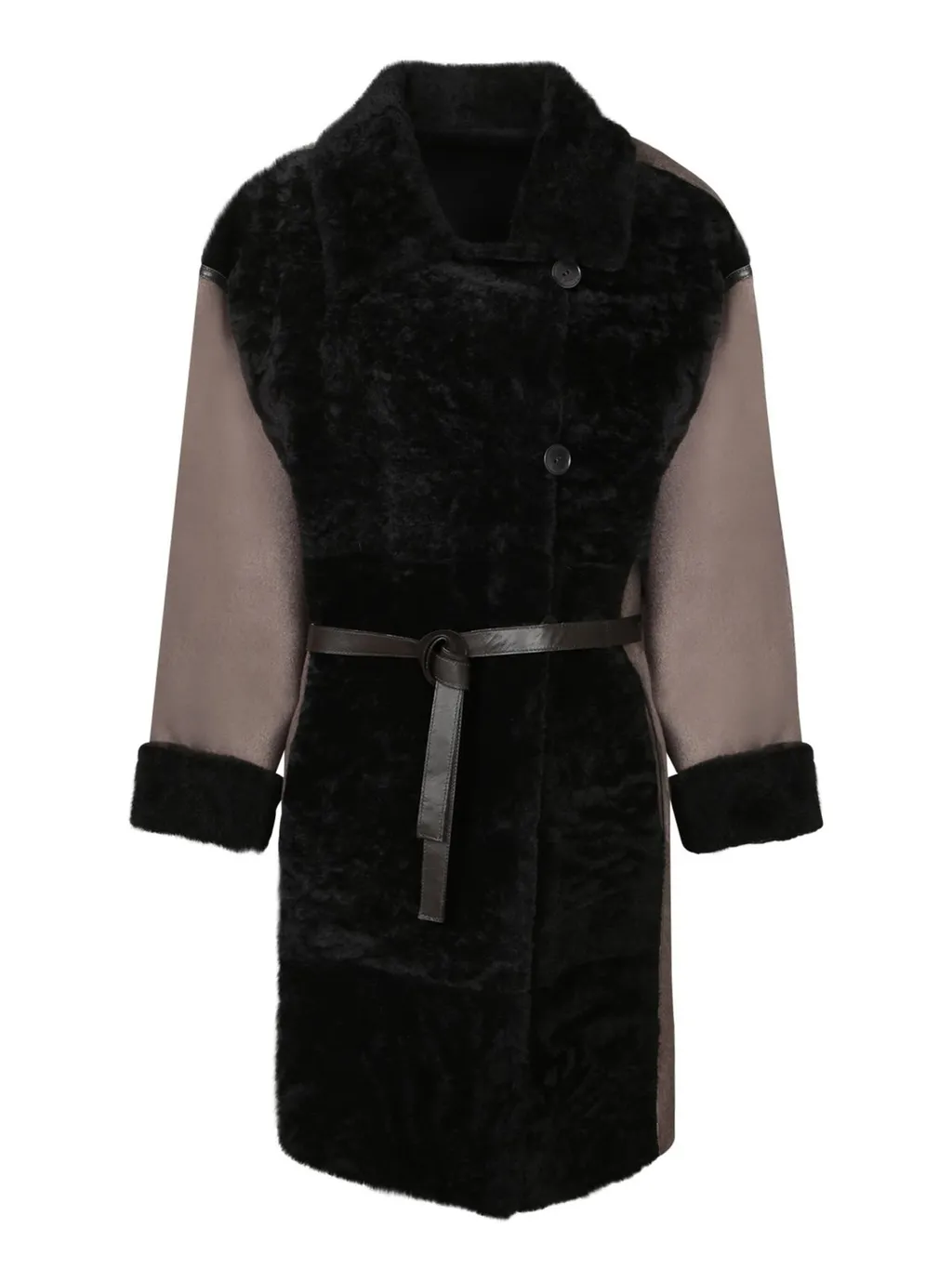Sheer Sleeve Sheepskin Coat