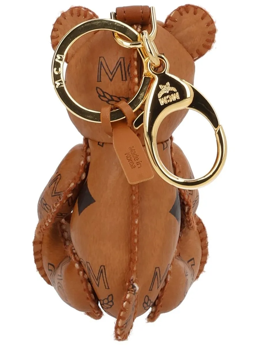 Stitch Detailed Bear Shape Keychain
