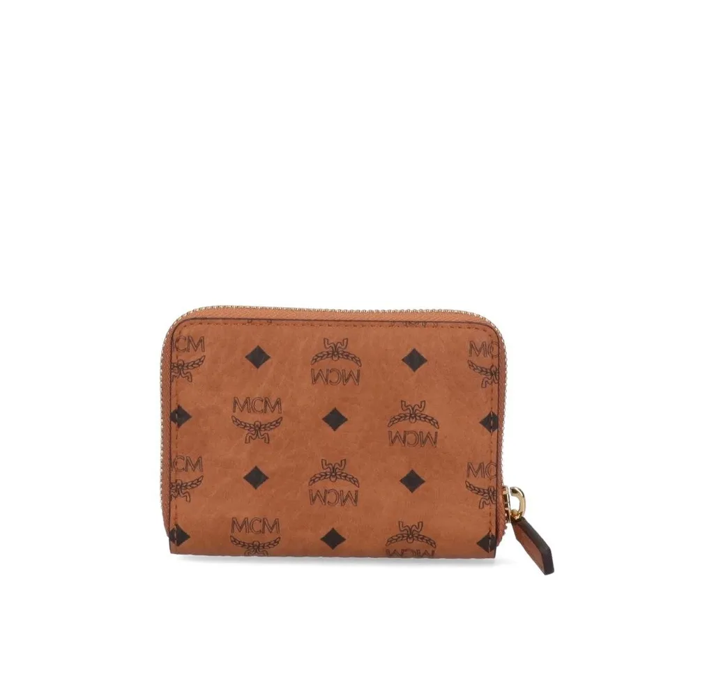 Monogram Print Zip-Around Wallet
